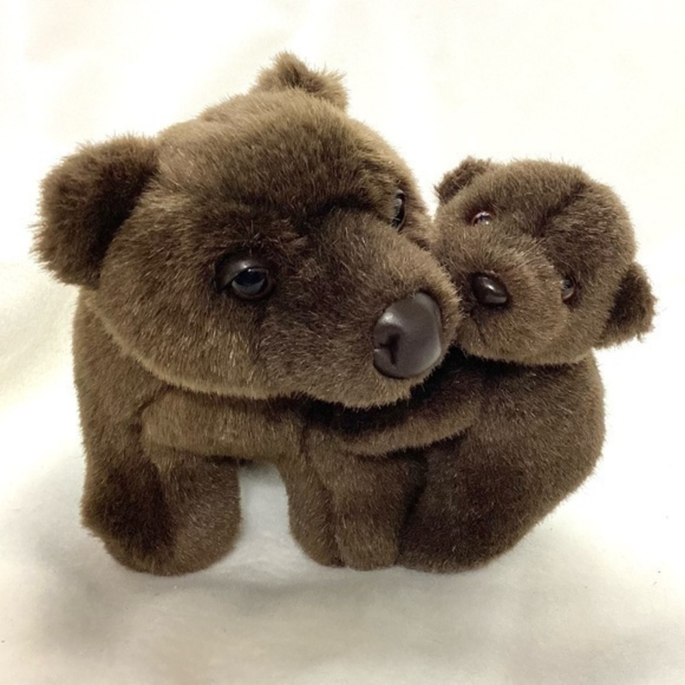 Brown Mom and Cub Bear Plush Stuffed Animals 7”x10” Arctic Circle